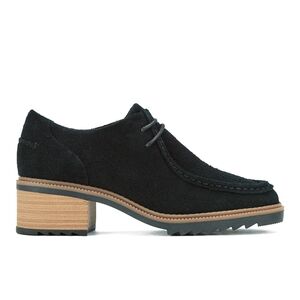 Clarks Black Suede Lace-Up Block Heel Clogs • Mules / Loafers • Women’s Size 7